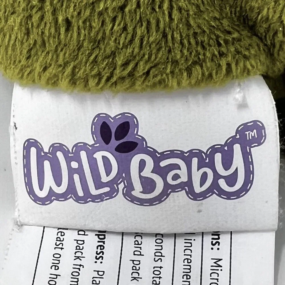 Wild Baby Waffle Knit Dinosaur Green Gold Plush 12